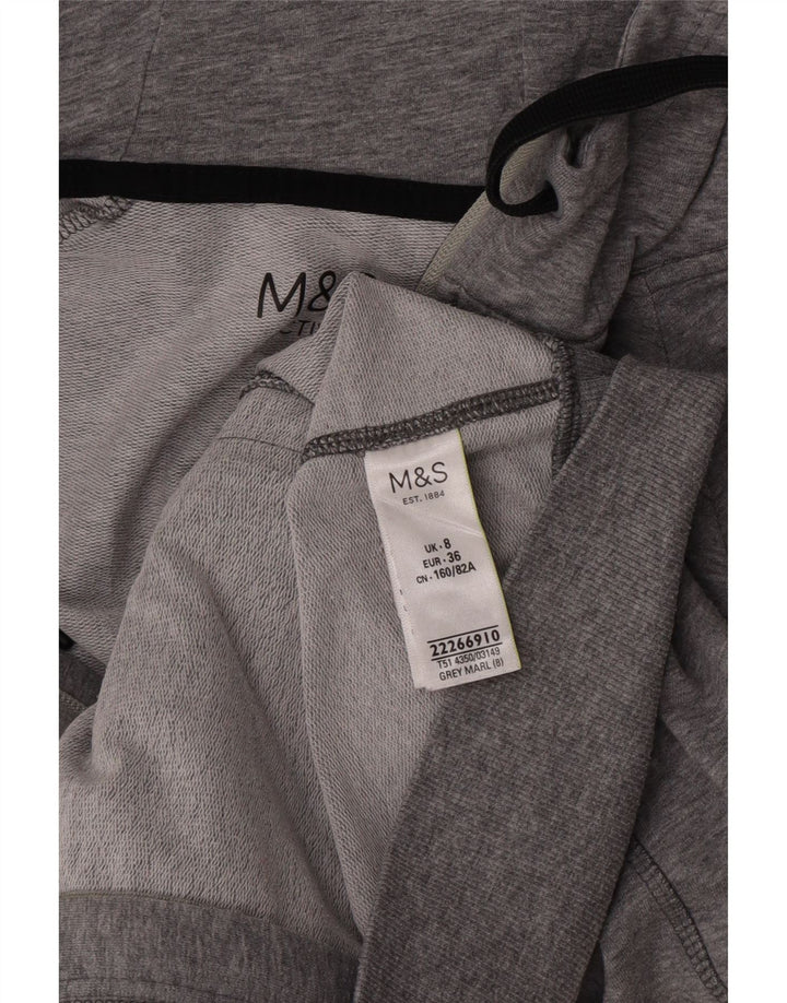 Marks & Spencer Suéter con capucha y cremallera para mujer Reino Unido 8 Pequeño gris moteado