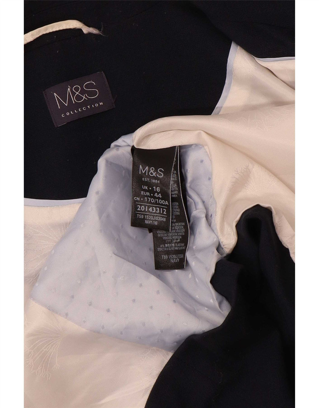 Marks & Spencer Chaqueta tipo blazer con 1 botón para mujer UK 46 Grande Azul marino