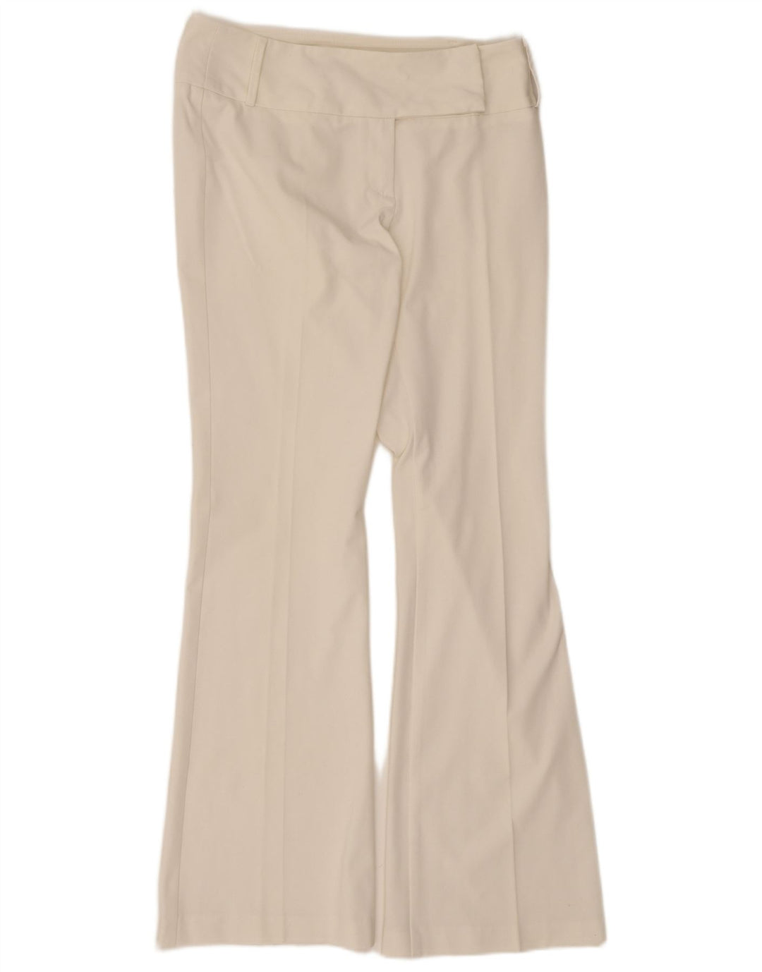 Sisley Pantalones casuales acampanados para mujer IT 44 Medium W30 L32 Poliéster blanco