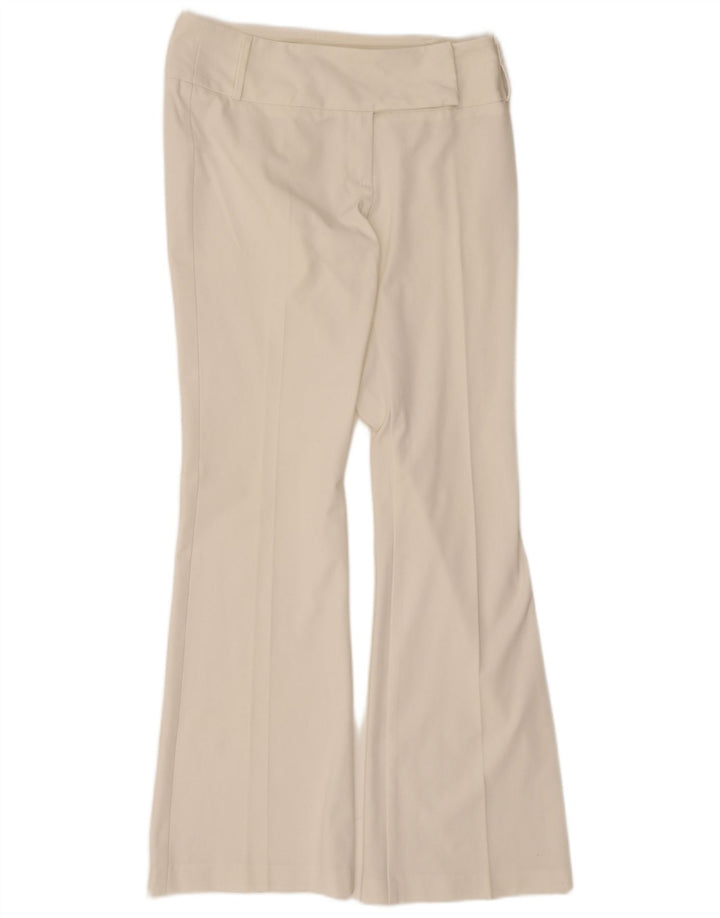 Sisley Pantalones casuales acampanados para mujer IT 44 Medium W30 L32 Poliéster blanco