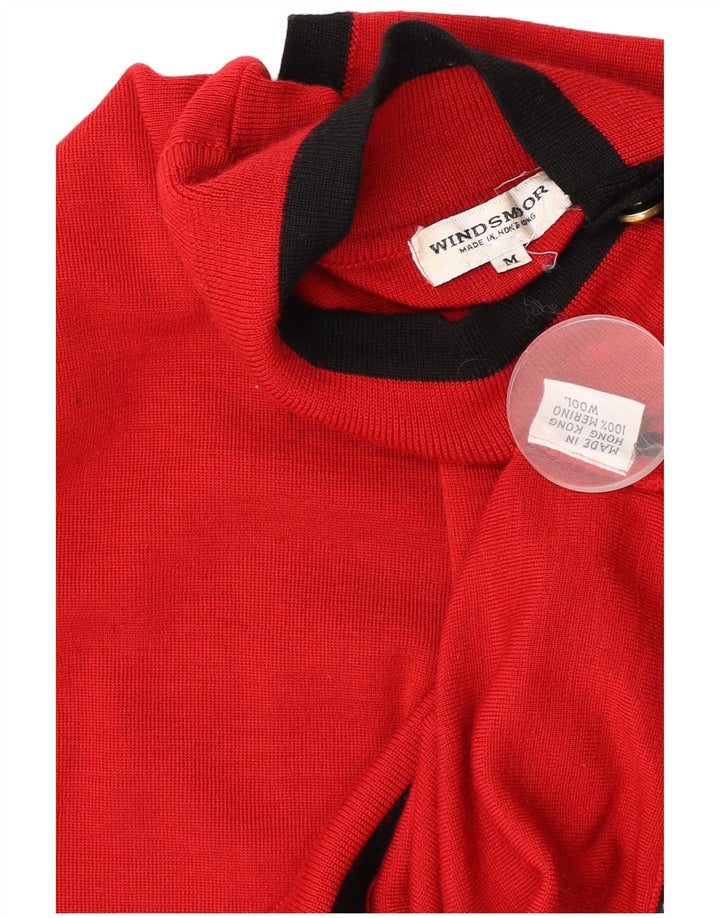 Windsmoor Suéter tipo jersey con cuello y botones para mujer Reino Unido 44 Mediano Rojo Colorblock