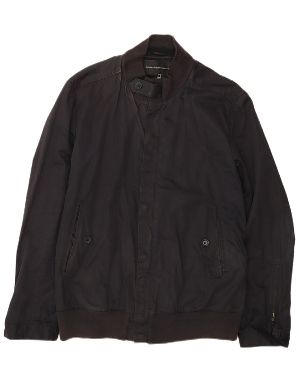 French Connection Chaqueta Bomber para Hombre UK 40 Grande Algodón Azul Marino