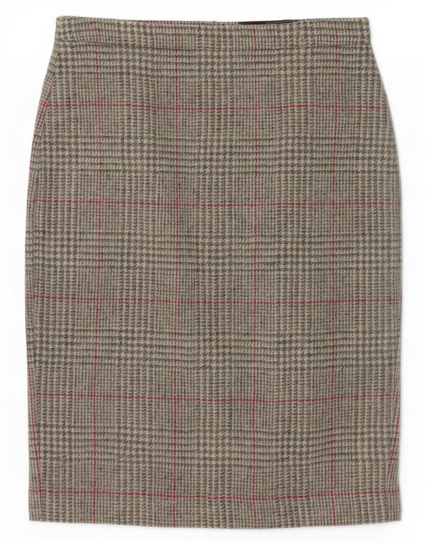 Falda lápiz para mujer Pure UK 12 Medium W30 Lana a cuadros gris