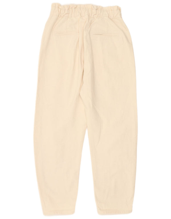 Zara Jeans cónicos de cintura alta para mujer EU 36 XS W26 L25 Beige Algodón