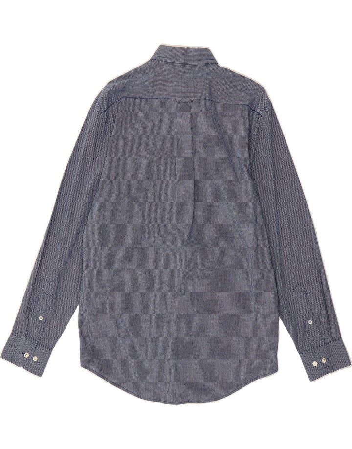 IZOD Mens Shirt Small Navy Blue Gingham Cotton Vintage Izod and Second-Hand Izod from Messina Hembry 