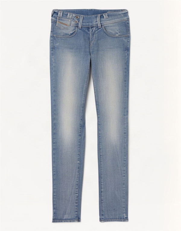 Diesel Mujer Culturebelt Regular Slim Tapered Jeans W25 L32 Algodón Azul