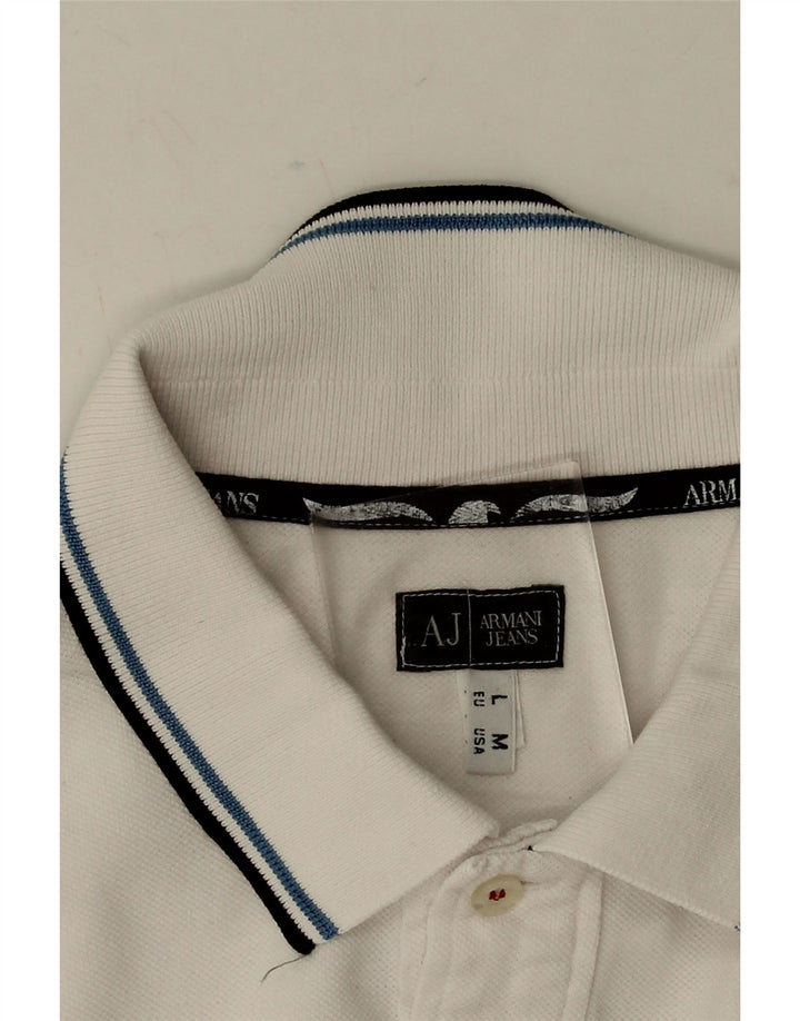 ARMANI JEANS Mens Polo Shirt Medium White