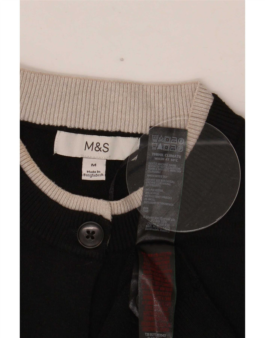 Marks & Spencer - Cárdigan para mujer, talla 40, poliéster negro mediano