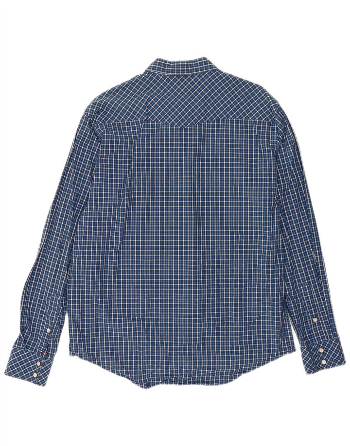 Camisa Tommy Hilfiger para hombre de algodón a cuadros azules grandes