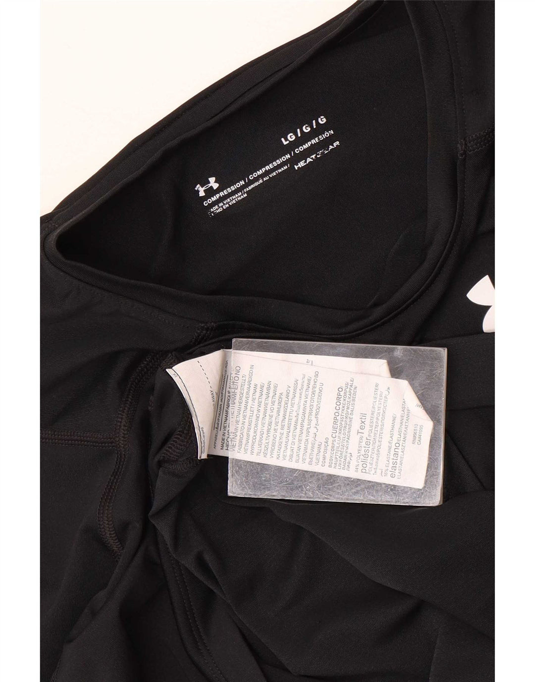 Under Armour Camiseta Heat Gear para hombre de manga larga, poliéster negro grande