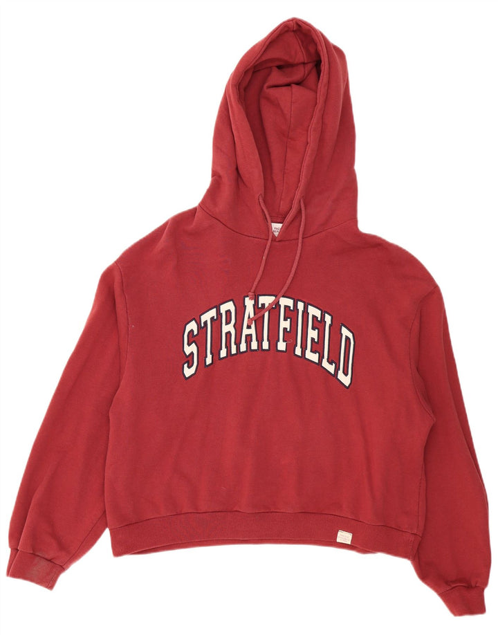 Pull & Bear Jersey con capucha y gráfico de corte extragrande para mujer Reino Unido 44 Mediano Rojo