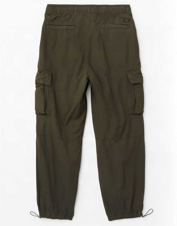 Zara Mens Joggers Cargo Trousers Small W30 L28 Green Cotton