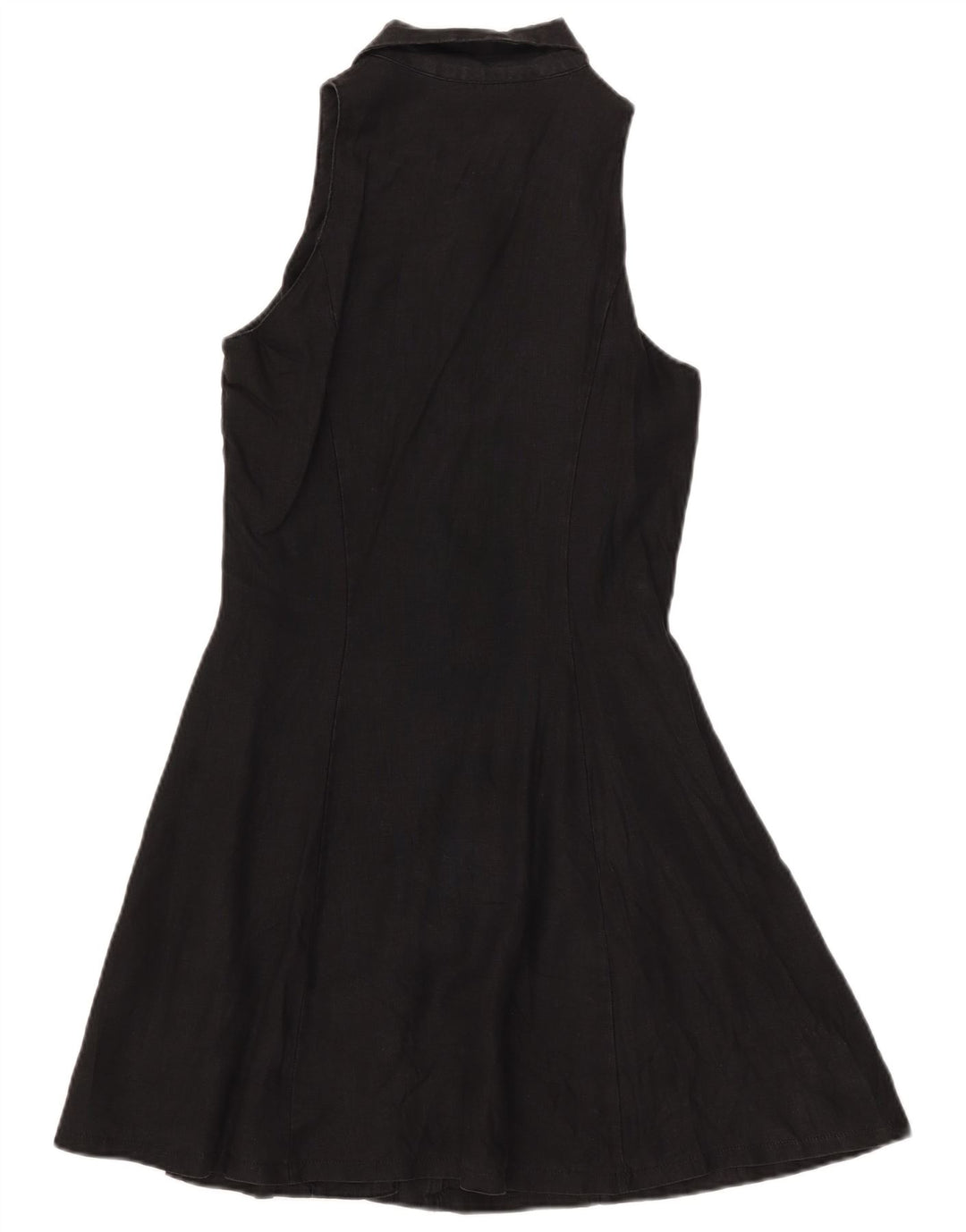 Benetton Vestido Acampanado Sin Mangas IT 44 Medium Negro Lino