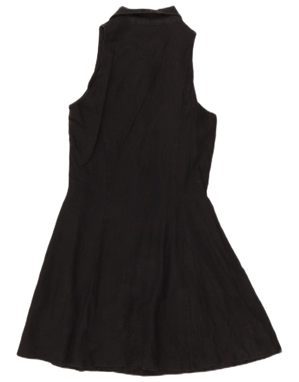 Benetton Vestido Acampanado Sin Mangas IT 44 Medium Negro Lino
