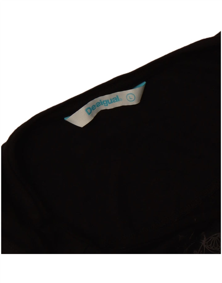 Desigual Top tipo túnica sin mangas para mujer UK 40 Grande Negro Floral