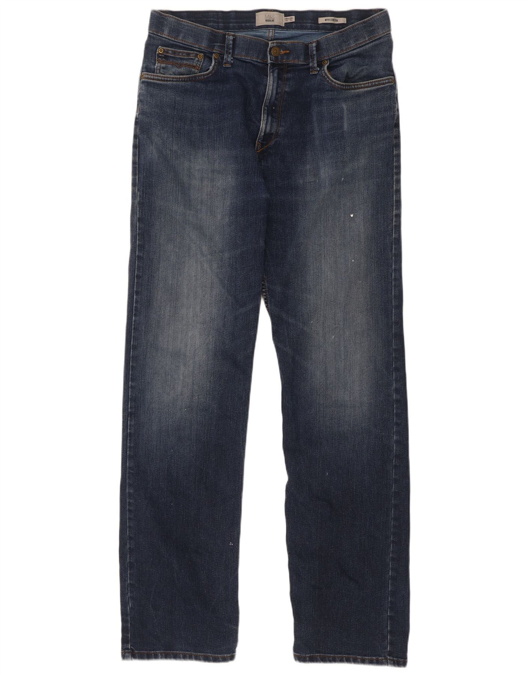 Marks & Spencer Vaqueros rectos para hombre W34 L33 Algodón azul