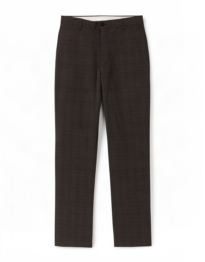 Marks & Spencer Pantalón chino para hombre W30 L33 Poliéster a cuadros marrón