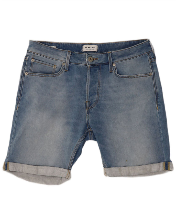 Jack & Jones Mens Shorts De Mezclilla Medio W32 Algodón Azul