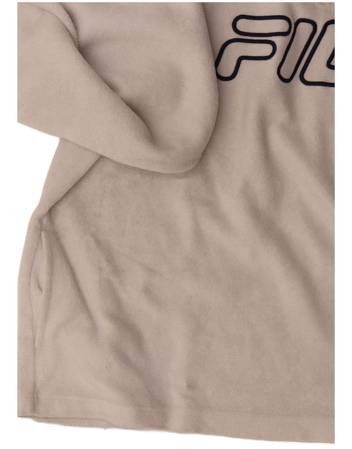 Fila Jersey de forro polar con cuello y cremallera gráfico para hombre 2XL Poliéster blanco roto