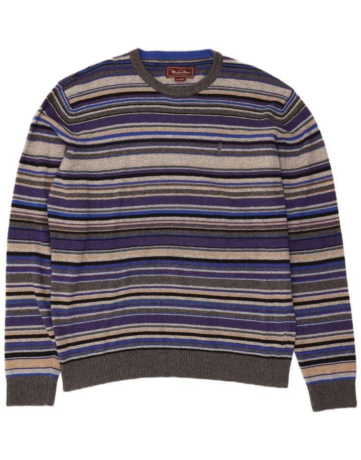 Marlboro Classics - Jersey de cuello redondo para hombre, talla XL, multicolor, a rayas