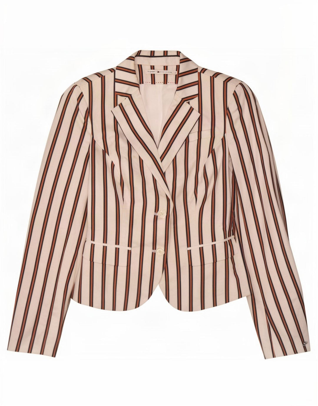 Tommy Hilfiger Chaqueta Blazer de 2 Botones para Mujer US 4 Small White Rayas