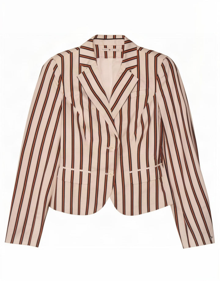 Tommy Hilfiger Chaqueta Blazer de 2 Botones para Mujer US 4 Small White Rayas