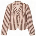 Tommy Hilfiger Chaqueta Blazer de 2 Botones para Mujer US 4 Small White Rayas