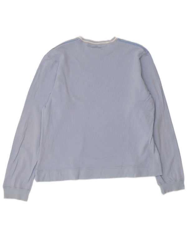 Champion Mujer Top Manga Larga UK 46 Grande Algodón A Rayas Azul