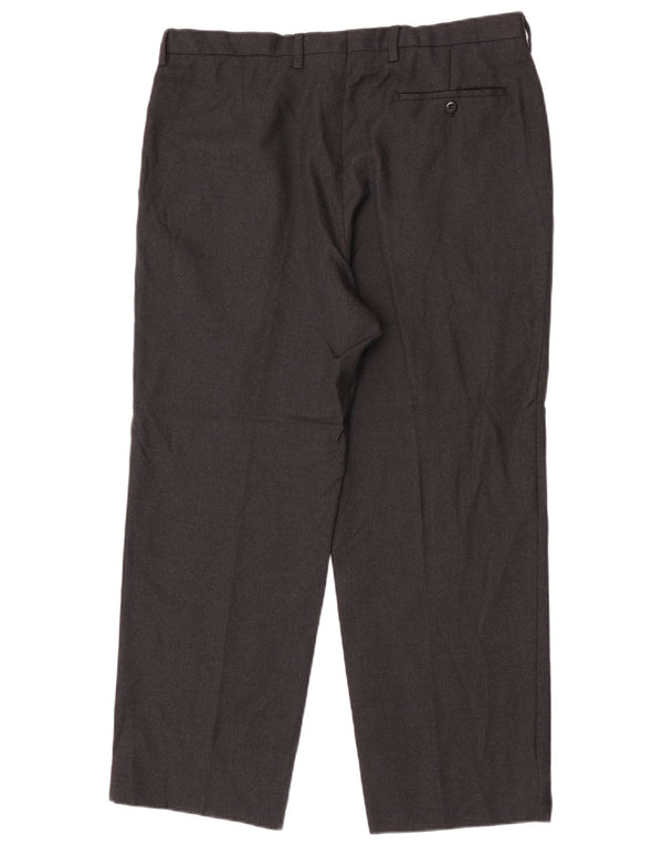 Burberry Pantalón de traje con pinzas para hombre W36 L28 Lana gris