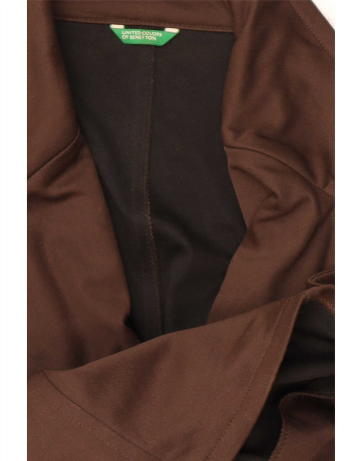 Blazer De Mujer Benetton Con Doble Botonadura IT 40 Small Marrón Poliéster