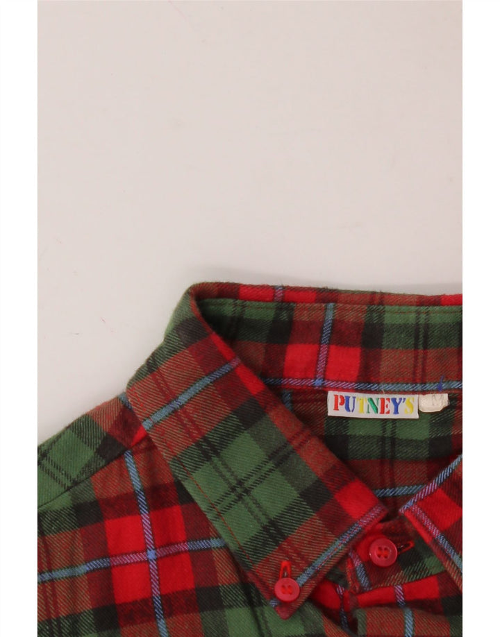 VINTAGE Mens Flannel Shirt Medium Red Check Cotton Vintage Vintage and Second-Hand Vintage from Messina Hembry 