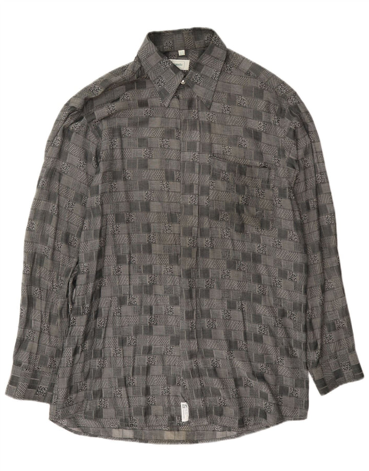Camisa Canda para hombre talla 39/40 15 1/2 gris medio geométrico