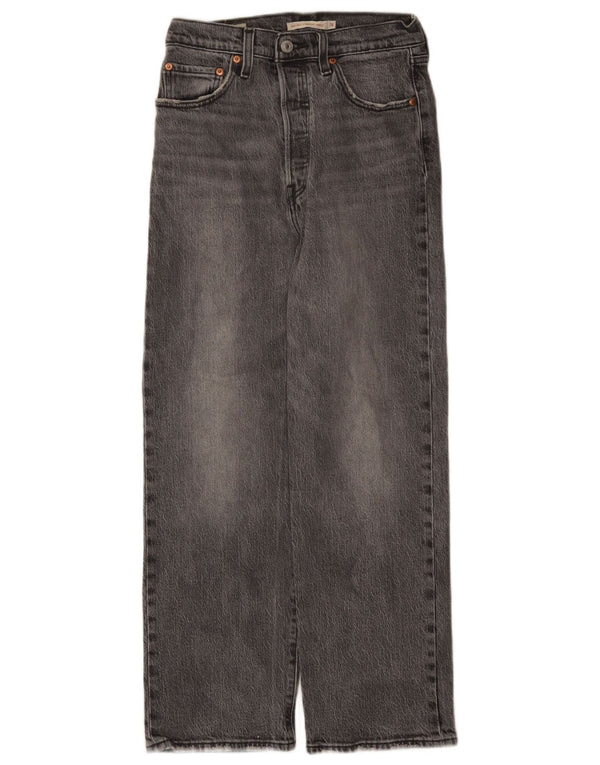 Vaqueros rectos de cintura alta Ribcage para mujer Levi's W26 L27 Algodón gris