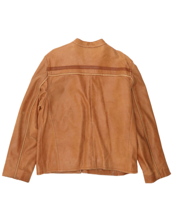 Vintage hombres cuero Racer chaqueta Reino Unido 40 marrón grande