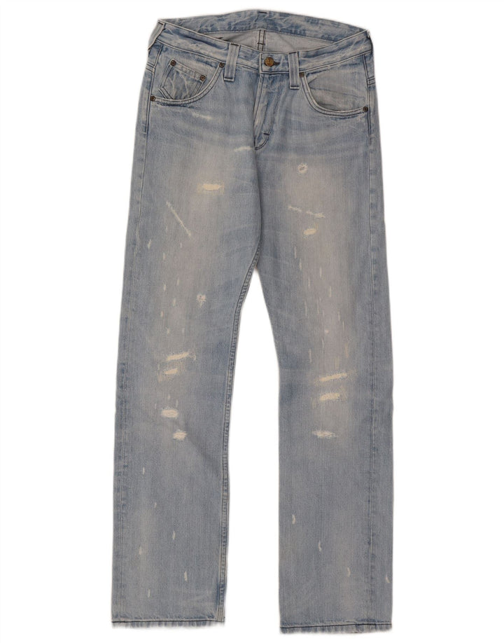 Vaqueros rectos desgastados Clark para mujer Lee W29 L32 Algodón azul