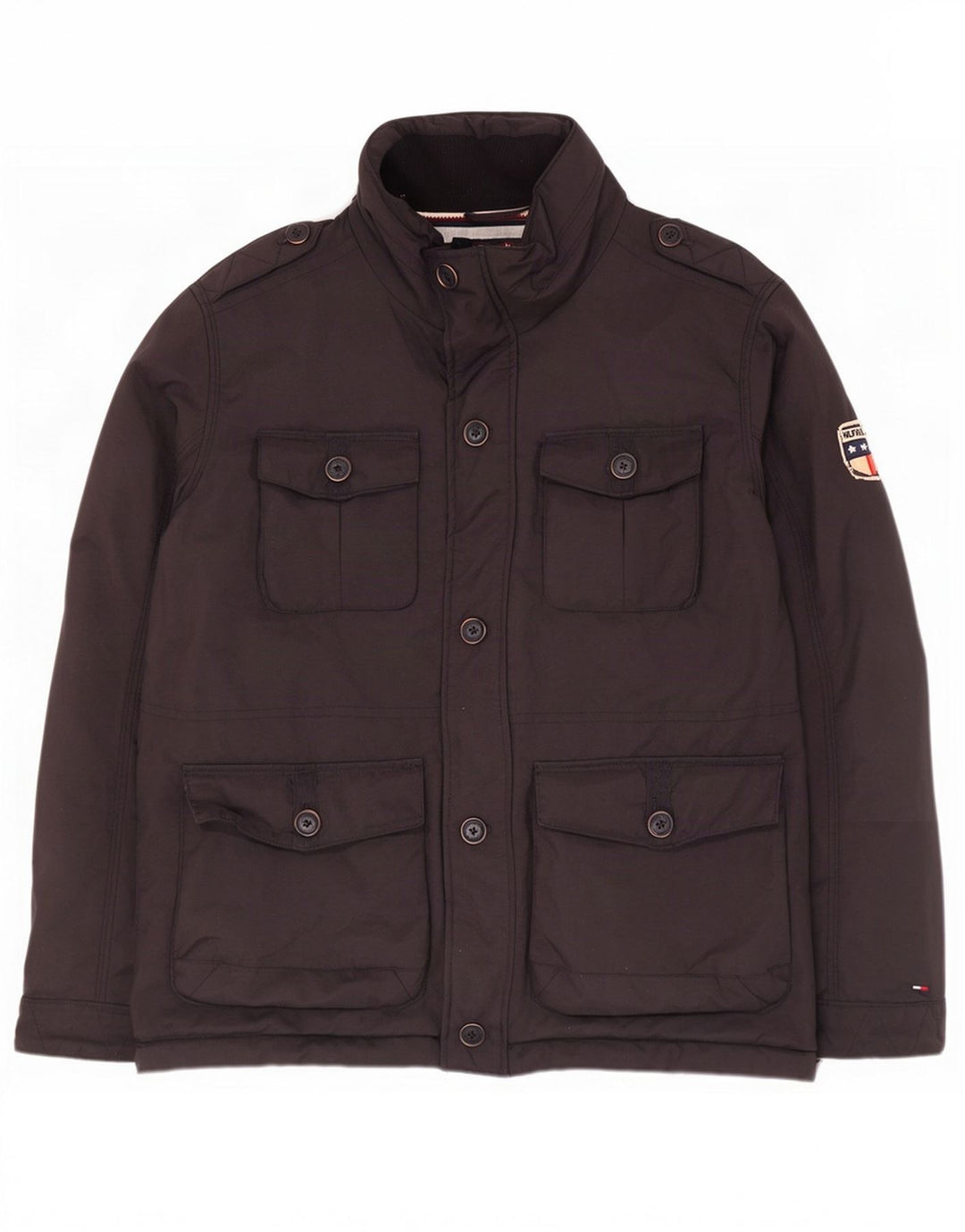 Tommy Hilfiger Chaqueta militar para hombre UK 40 Large Nylon negro