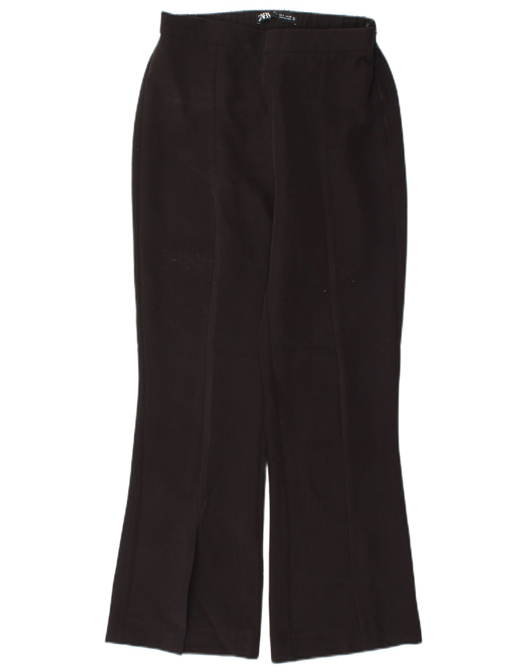 Zara Mujer Pantalón Casual Bootcut Pequeño W26 L26 Poliéster Negro