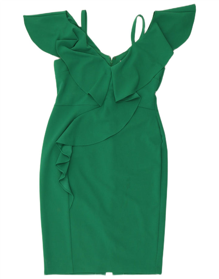 Vestido ajustado con volantes en la parte delantera para mujer Coast UK 44 Poliéster verde medio