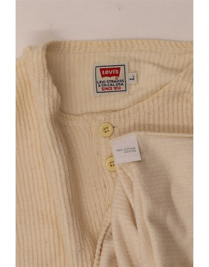 Levi's Hombre Top Manga Larga Algodón Beige Grande