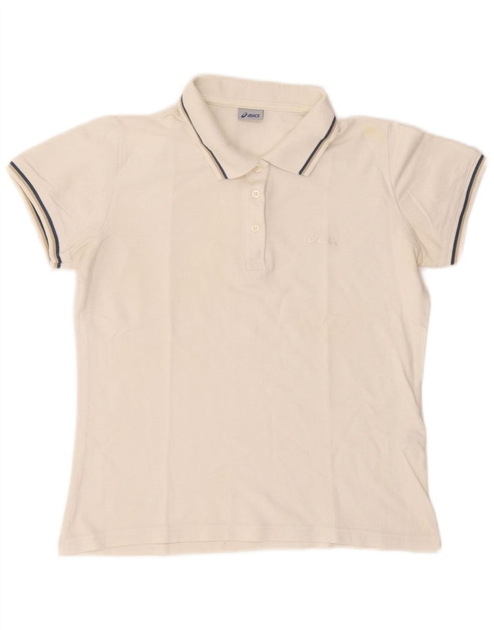 Polo Asics para mujer UK 40 Algodón blanco mediano