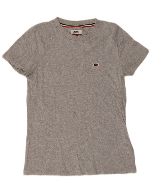 Tommy Hilfiger Camiseta para mujer Top UK 6 XS Gris Algodón