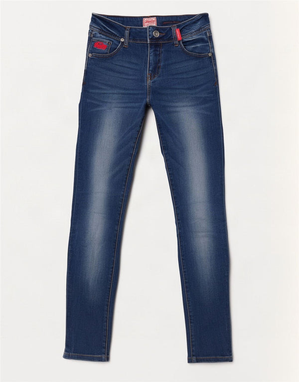 Superdry Vaqueros Super Ajustados Rosefill Mujer W30 L32 Algodón Azul
