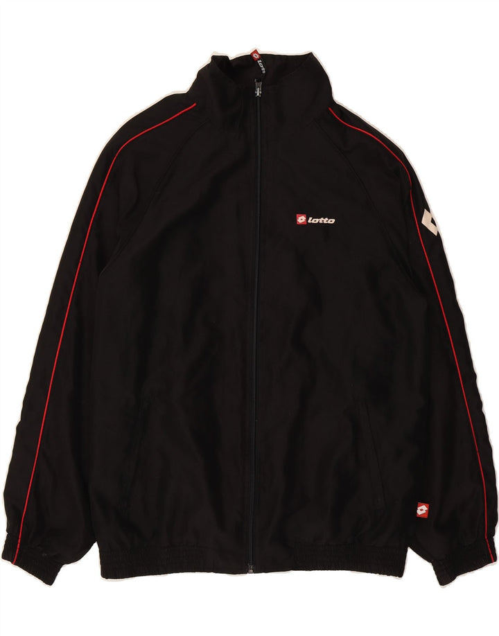 LOTTO Mens Tracksuit Top Jacket Medium Black Polyester Vintage Lotto and Second-Hand Lotto from Messina Hembry 