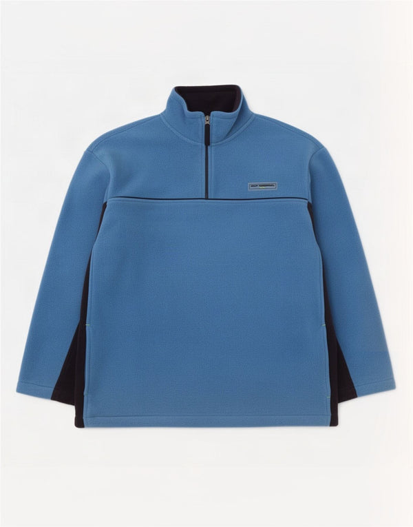 Jersey de forro polar con cuello y cremallera para mujer Gap UK 20 2XL Poliéster con bloques de color azul