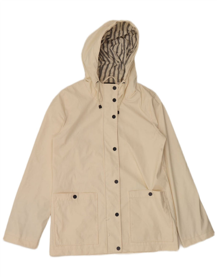 Topshop Chaqueta impermeable con capucha de gran tamaño para mujer UK 10 Small Off White