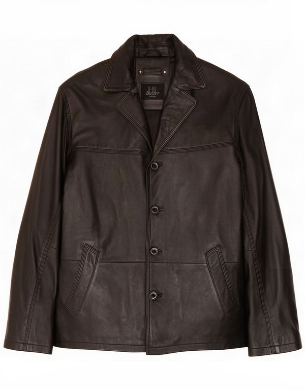 HI-Buxter Chaqueta de cuero para hombre ES 38 Medium Black