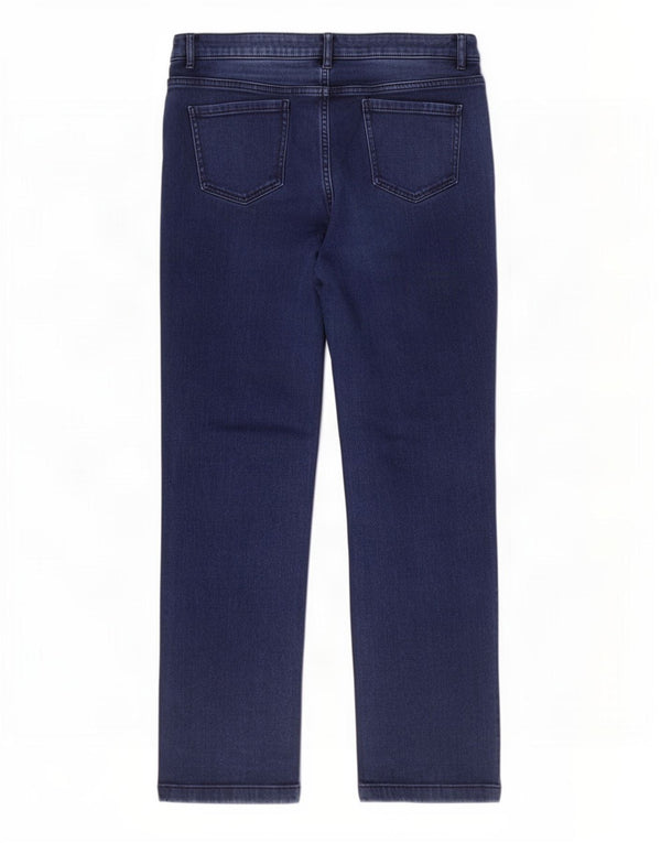 Marks & Spencer Vaqueros rectos para mujer UK 40 Large W34 L29 Algodón azul marino