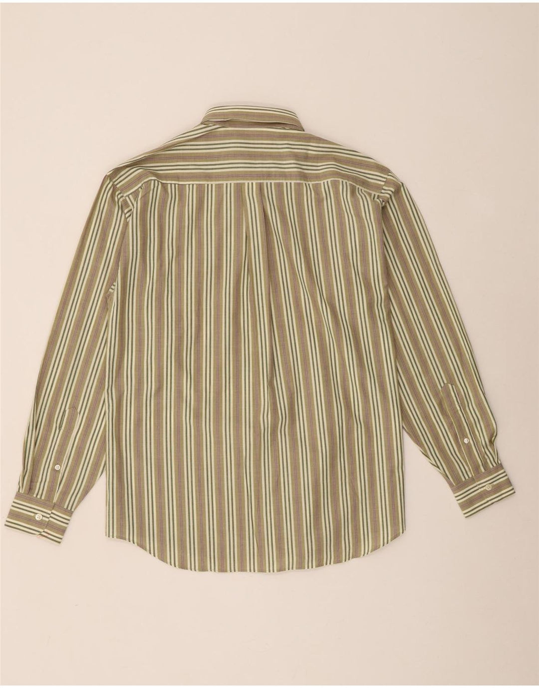 Camisa vintage para hombre de rayas caqui medianas