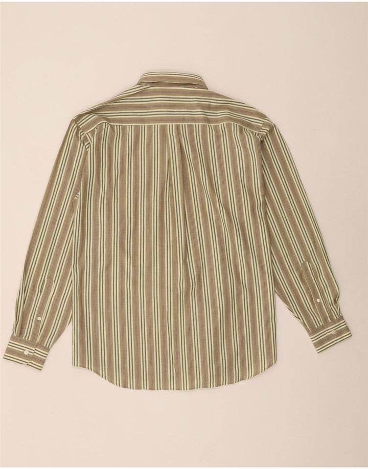 Camisa vintage para hombre de rayas caqui medianas