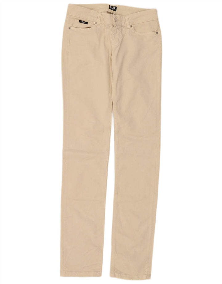 Dolce & Gabbana Vaqueros Slim Mujer W28 L34 Algodón Beige